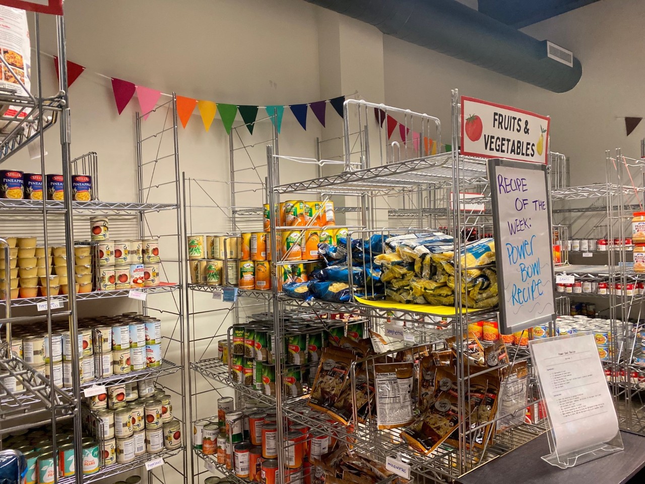 Photo of different canned food items in the BCP and Resource Center. 