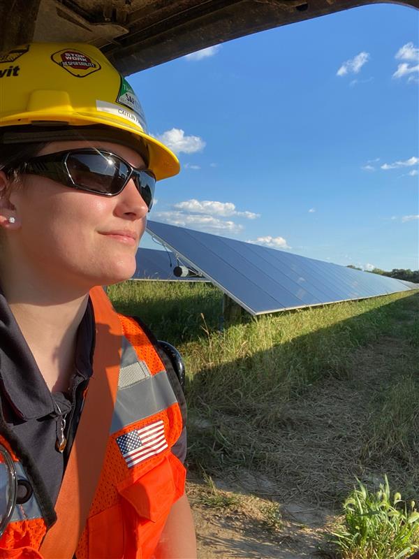 Caitlin Fanello worked on a solar farm during one of her co-op rotations. 