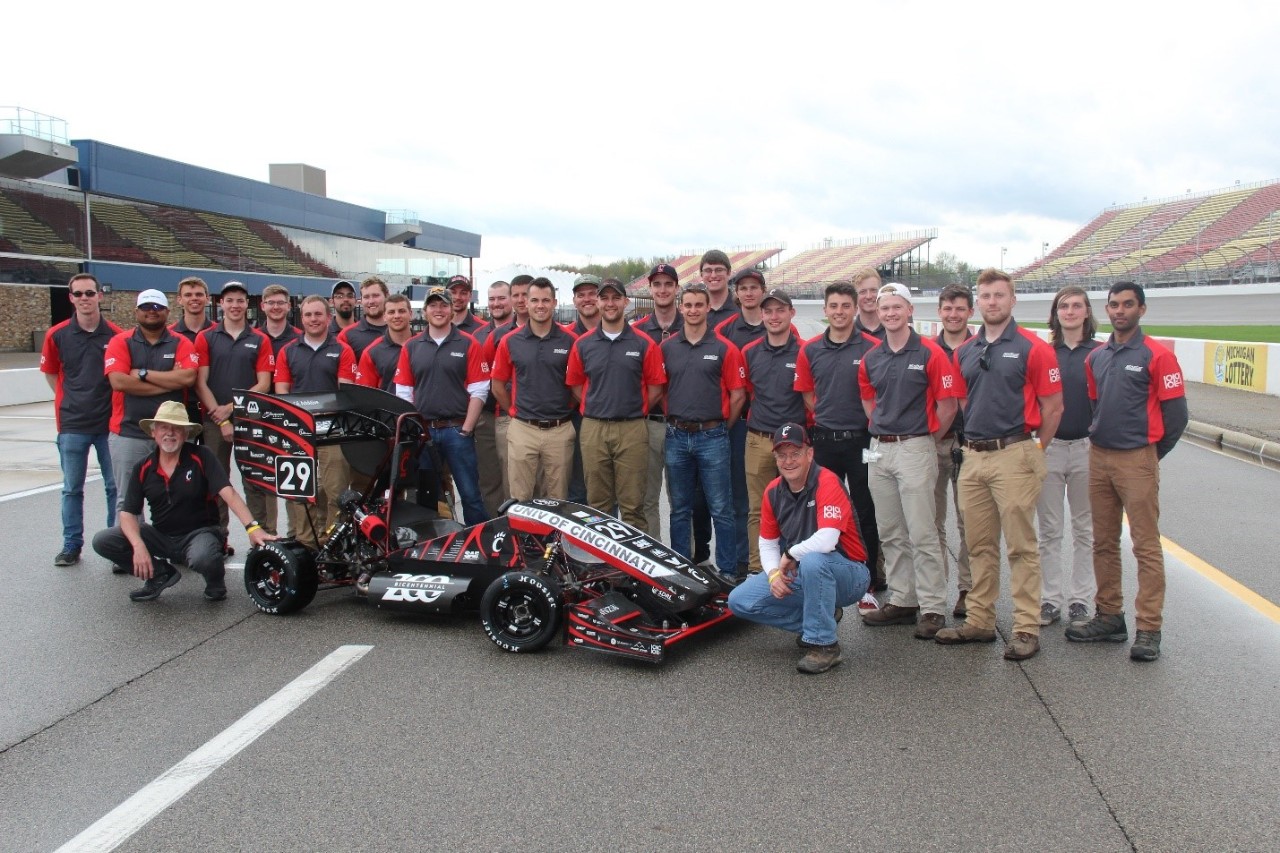 The University of Cincinnati Motorsports team at Michigan International Speedway
