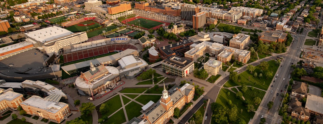 aerial view of UC campus