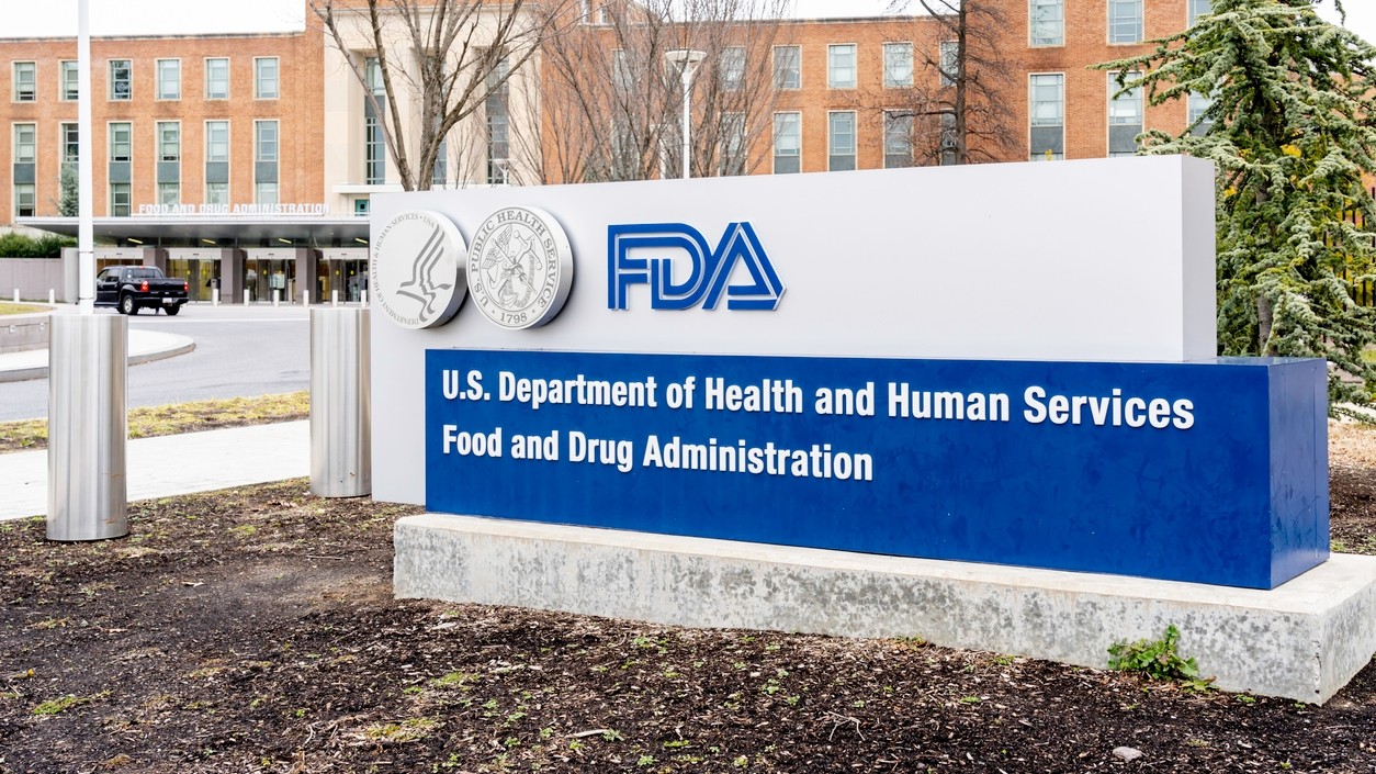A sign for the headquarters of the Food and Drug Administration