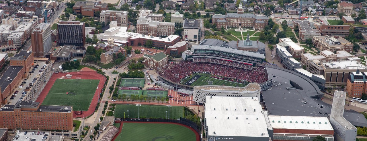 Aerial photography of UC campus