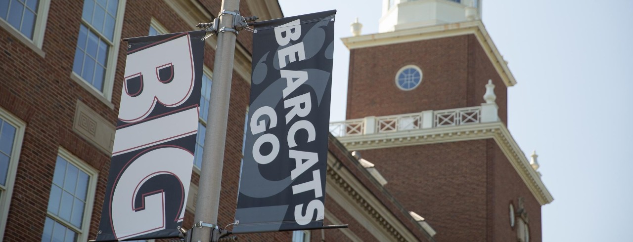 Go Bearcats sign on campus