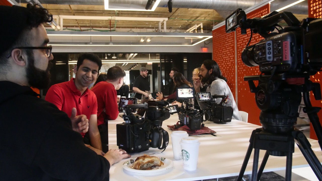 Microsoft films inside the UC Venture Lab. 