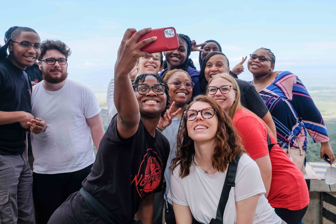 UC students take a selfie 