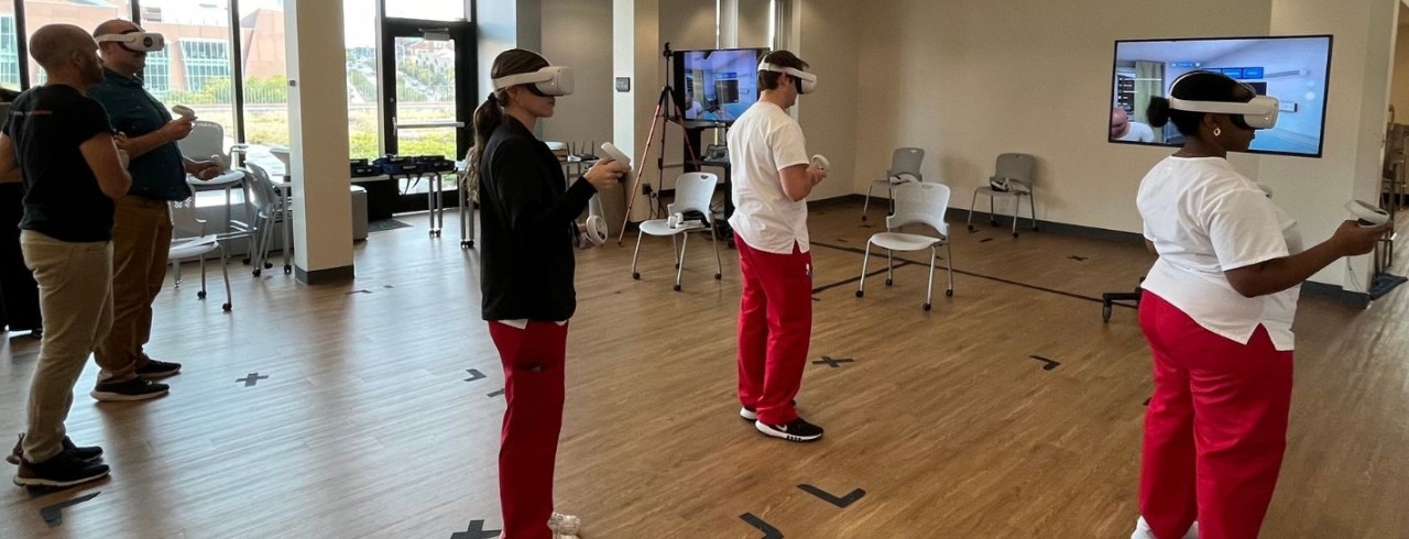 Student using VR headset 