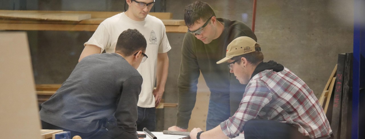 Students work in the UC Makerspace