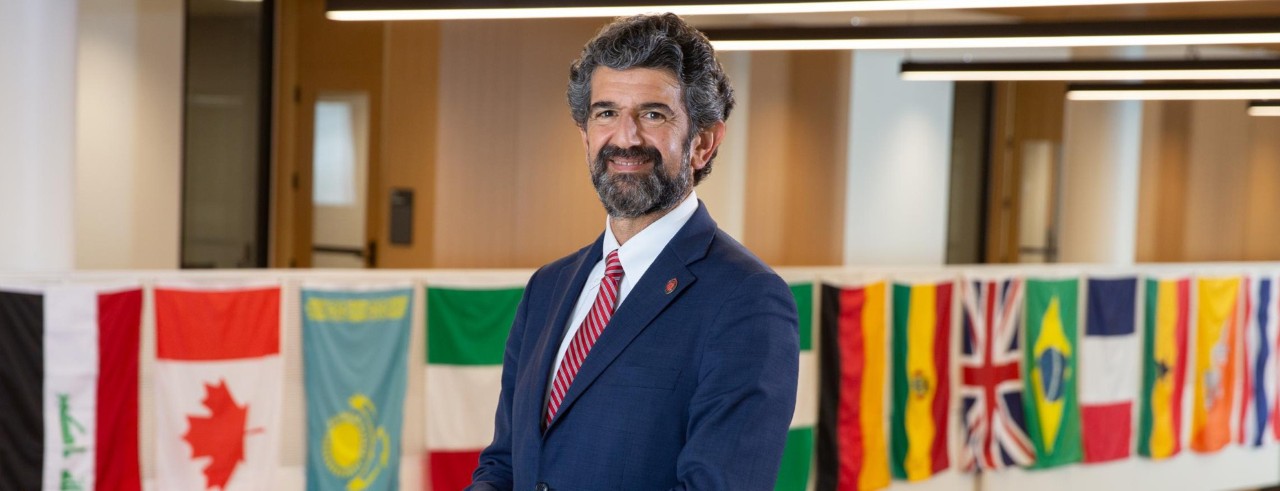 Dean Haider Ala Hamoudi shown in the UC College of Law.