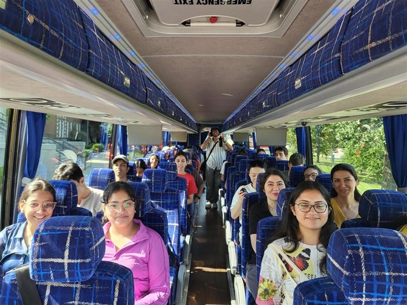 students sitting in bus