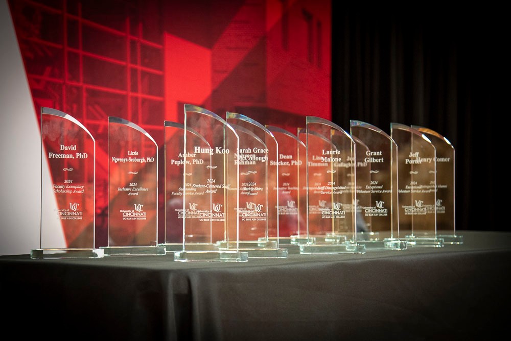 awards trophies on display