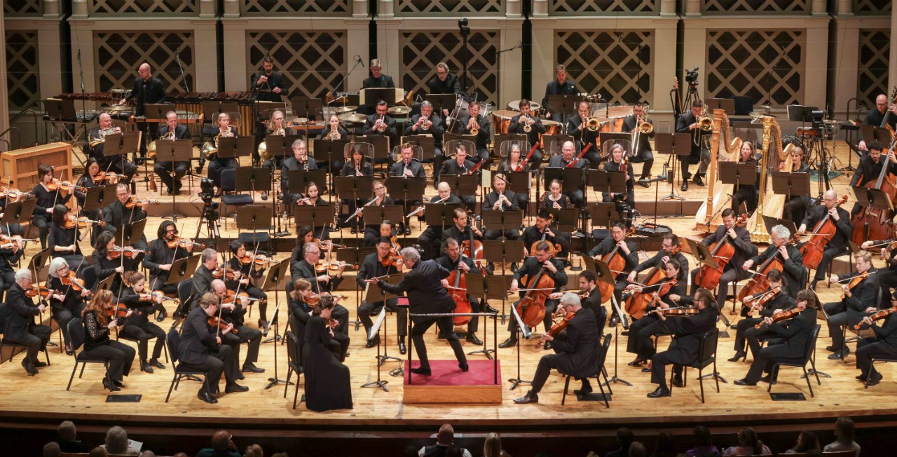 The Cincinnati Symphony Orchestra performs.