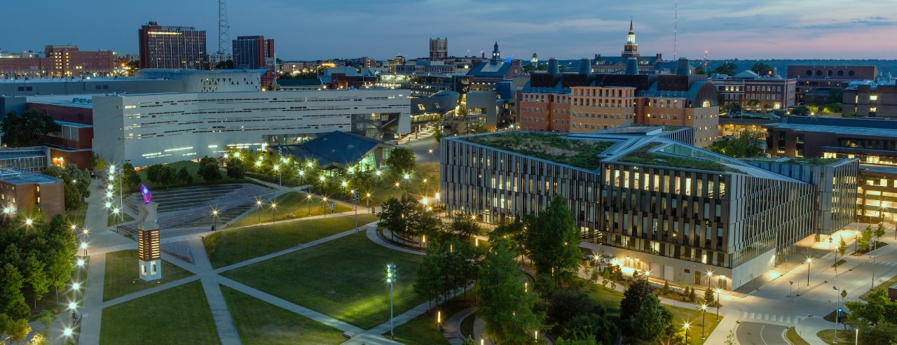 UC campus at night