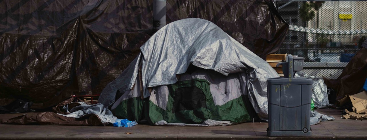 A tent on the street.