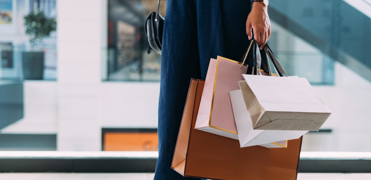 woman with shopping bags 