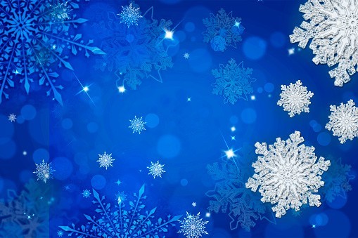 Illustration of snowflakes on a blue background