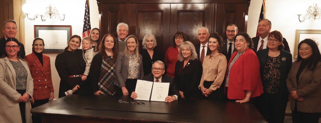 Rachel Baker and others with Governor Dewine