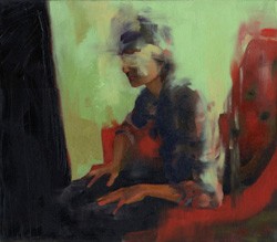 Leslie and chair, 2006. Oil on canvas. 22  x 19 
