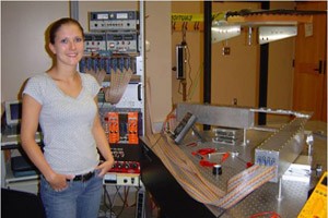 Jessica Morrison works in Professor Schwartz's particle physics lab