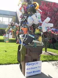 The trash monster is used to remind us to recycle.