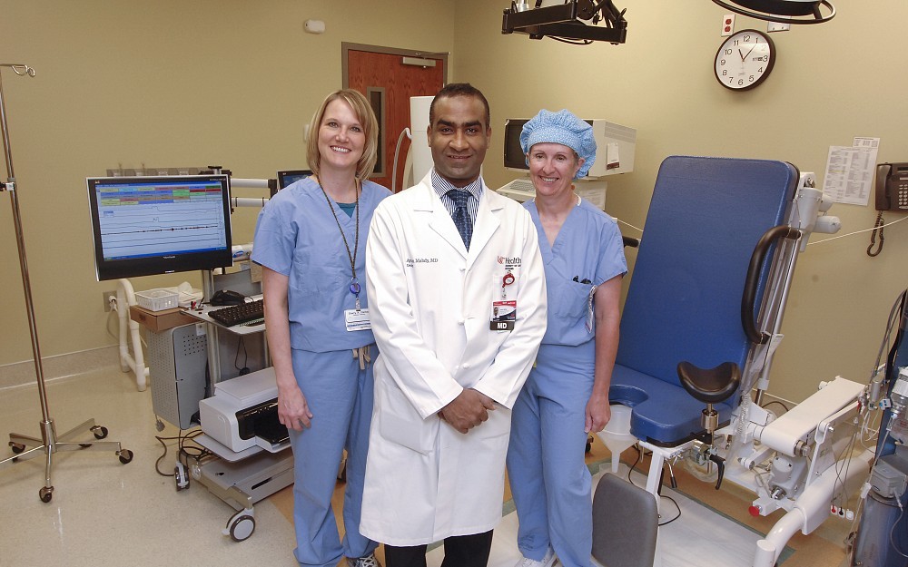 Ayman Mahdy, MD, PhD, and video urodynamics staff