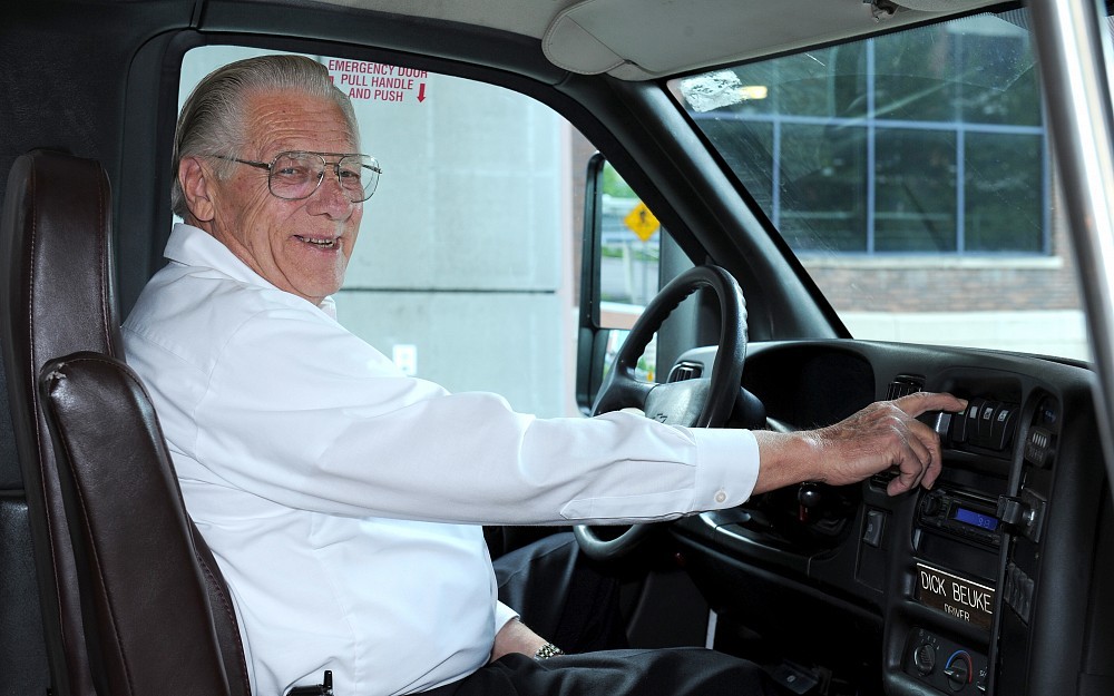 Need a ride? UC shuttle driver Dick Beuke is happy to accommodate.