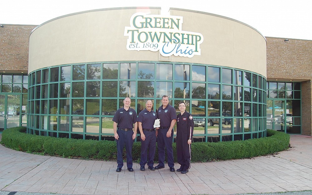 Green Township Fire & EMS crew and Baruch Fetel, (far right) MD, UC Health University Hospital emergency medicine resident who nominated the crew for a Star of Life Award