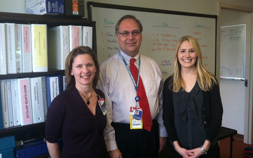 Sian Cotton, PhD, with Daniel Grossoehme, research assistant professor in the department of pediatrics and chaplain at Cincinnati Children's Hospital Medical Center, and Nina Reynolds from the University of Alabama at Birmingham