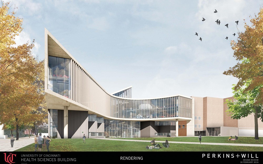 Rendering of the Health Sciences Building, being built in the Eden and Panzeca Way superblock. It will house the College of Allied Health Sciences.