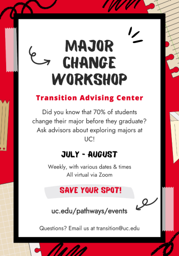 Major Change Workshop Flyer - a red and black flyer with information about the TAC's major change workshops